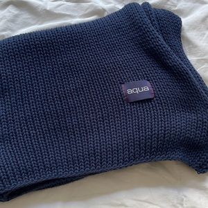 Aqua Navy Cotton Scarf / Wrap